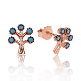 Boucles d'oreilles à tige en argent Arbre de vie